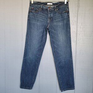Ann Taylor LOFT 100% Cotton Boyfriend Mid-Rise Denim Jeans. Size 27/4